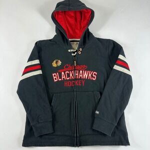 CCM Chicago Blackhawks Hockey Womens XL Full Zip‎ Hoodie Athletic Equipment Red